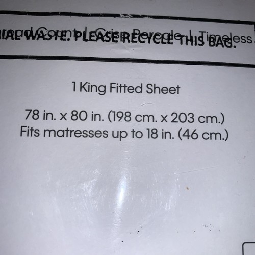 Calvin Klein KING Sheet Set 100% Crisp Percale Cotton 270 Th White 4 Piece NEW - Picture 8 of 14