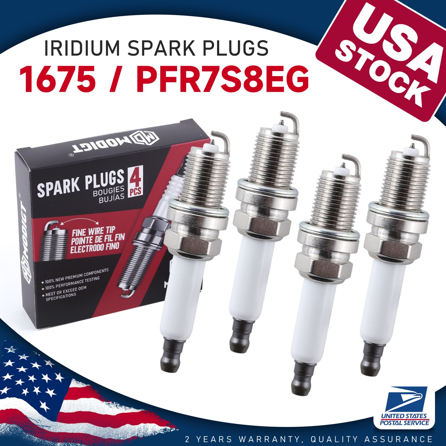 4PCS iridium Spark Plugs for Audi A4 A5 A6 Q5 S3 TT VW Eos 06H905601A PFR7S8EG