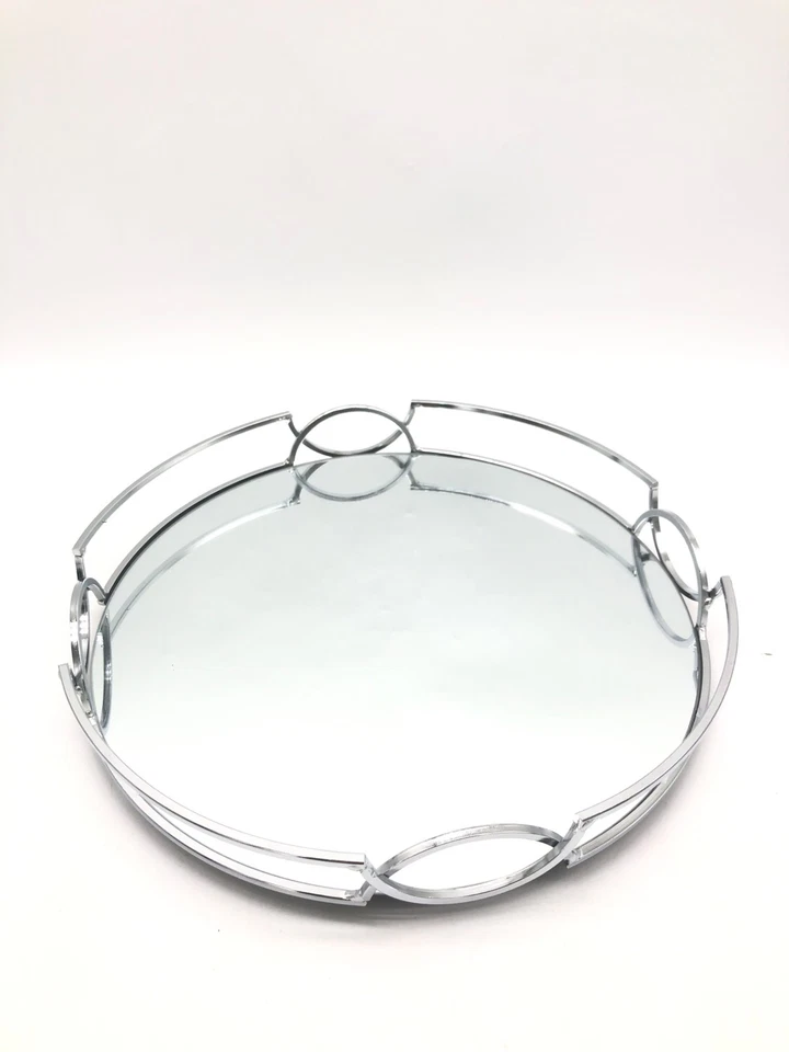 Elegante vassoio da portata in argento 30 cm HOME DECO FACTORY - KA6130 - Immagine 2 di 4