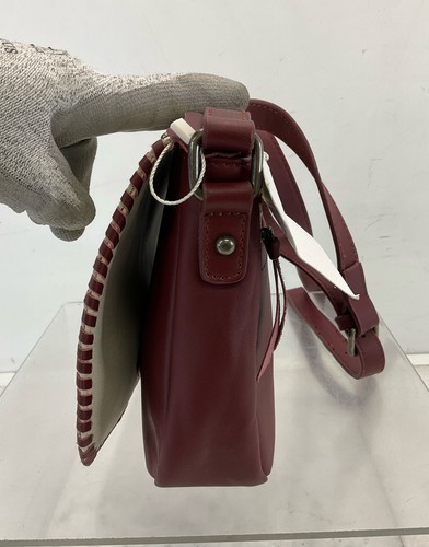 Texas A&M Maroon Red & Off-White Leather Studded Snap Flap & Zip Crossbody Bag - Bild 4 von 6