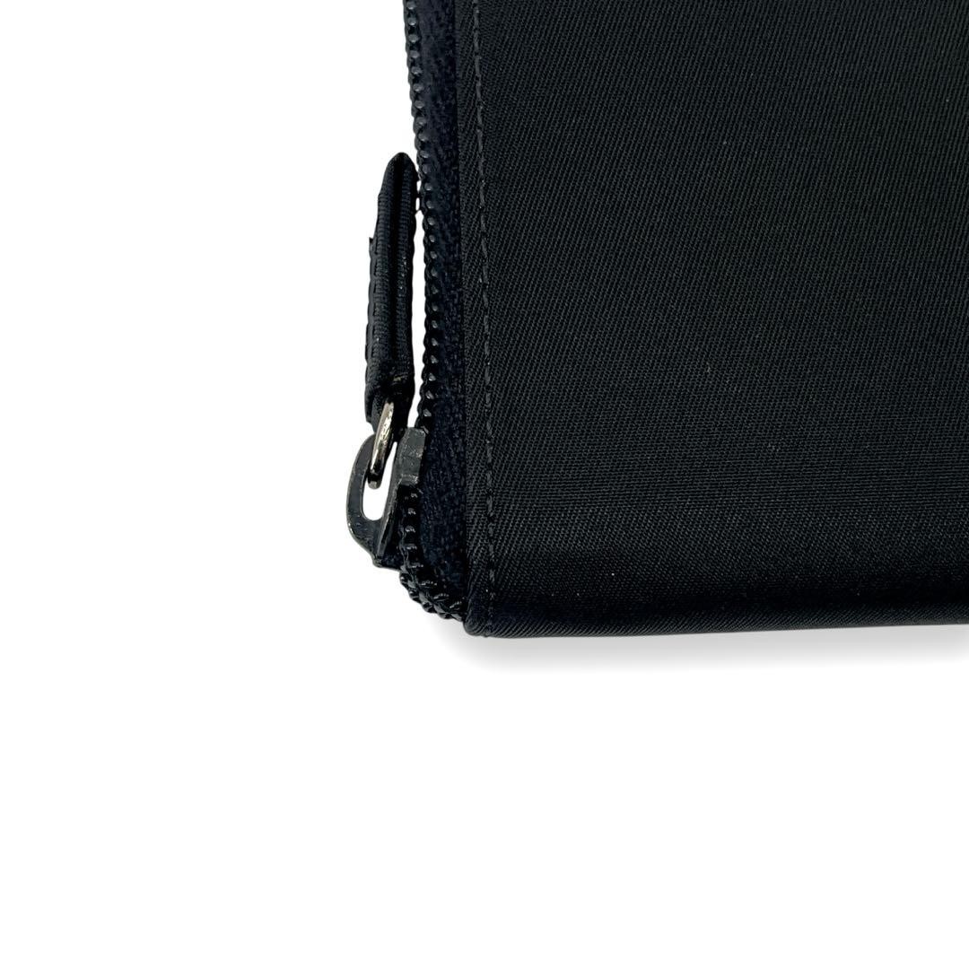 Prada Black Triangular Logo Round Zip Long Wallet… - image 23