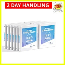 1/2 Inch Binders 3 Ring 12 Pack Bulk, 3 Ring Binders Clear View PVC-Free Fit ...