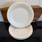 3 FIESTAWARE Fiesta Dinner Plates White  10.5 USA Homer Laughlin China Lead Free