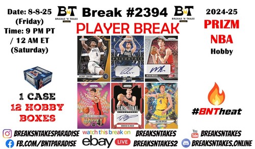 Tidjane Salaun 2024-25 Prizm NBA Basketball Hobby Case 12 Box Break #2394