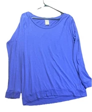 Victoria's Secret PINK Long Sleeve T-Shirt Women's Large Blue Y2K Top Dog Logo