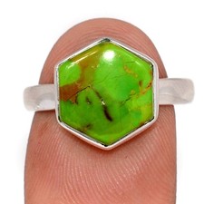 Composite Mohave Green Turquoise 925 Sterling Silver Ring Jewelry s.8 CR75464