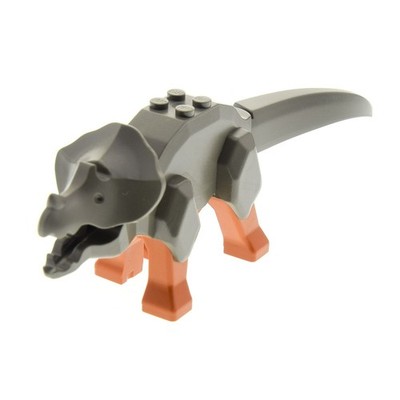 1x Lego Animal Dinosaur Triceratops Old-Dark Gray Legs Orange
