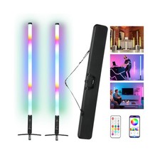 2 Pack 360 RGBW Tube Light Bar Rechargeable D40 5ft DJ Lights Professional Pa...