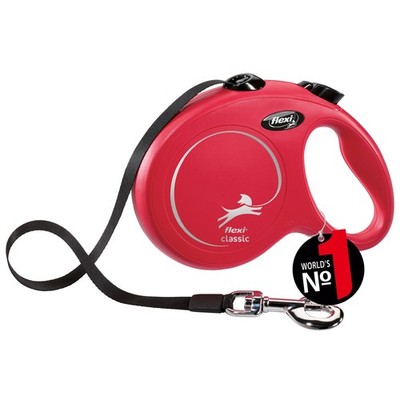 flexi Classic L 5m Gurt Roll Leine für Hunde bis 50 kg Rot ausziehbare