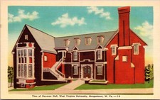 Vintage Postcard -View Of Newman Hall W. Va. University Morgantown W. Va.