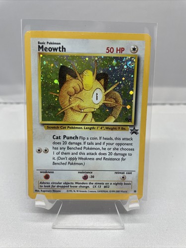 Juego de cartas coleccionables Pokémon Meowth Wizards Black Star Promo 10 hologramas promoción - Imagen 1 de 2