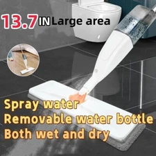 LARGE Area Spray Mop w Reusable Microfiber Pads - Refillable Water Bottle,