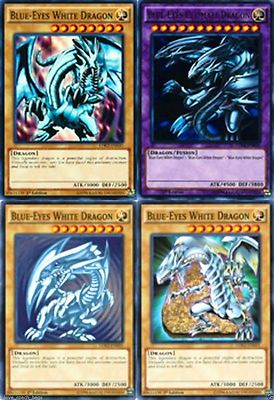 BLUE-EYES WHITE DRAGON Mint 4_Different Artworks CARD SET COMMON