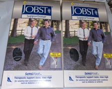 Jobst Supportwear Therapeutic Knee High Black Socks 8-15 Mm Small - NEW LOT OF 2