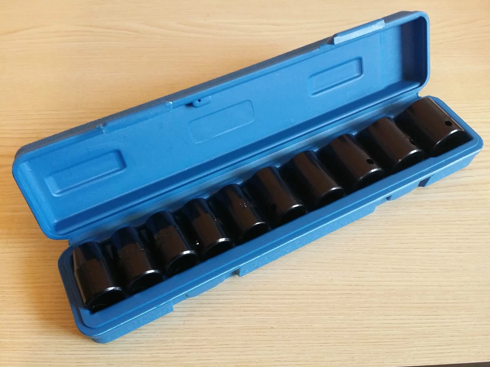 1/2" Shallow Impact Rated Socket Set for Impact Drivers Wrench Air Tools 10 Pc - Image 2 of 4