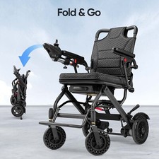 38 lb Foldable Electric Wheelchairs Intelligent Lightweight For Airline Seniors