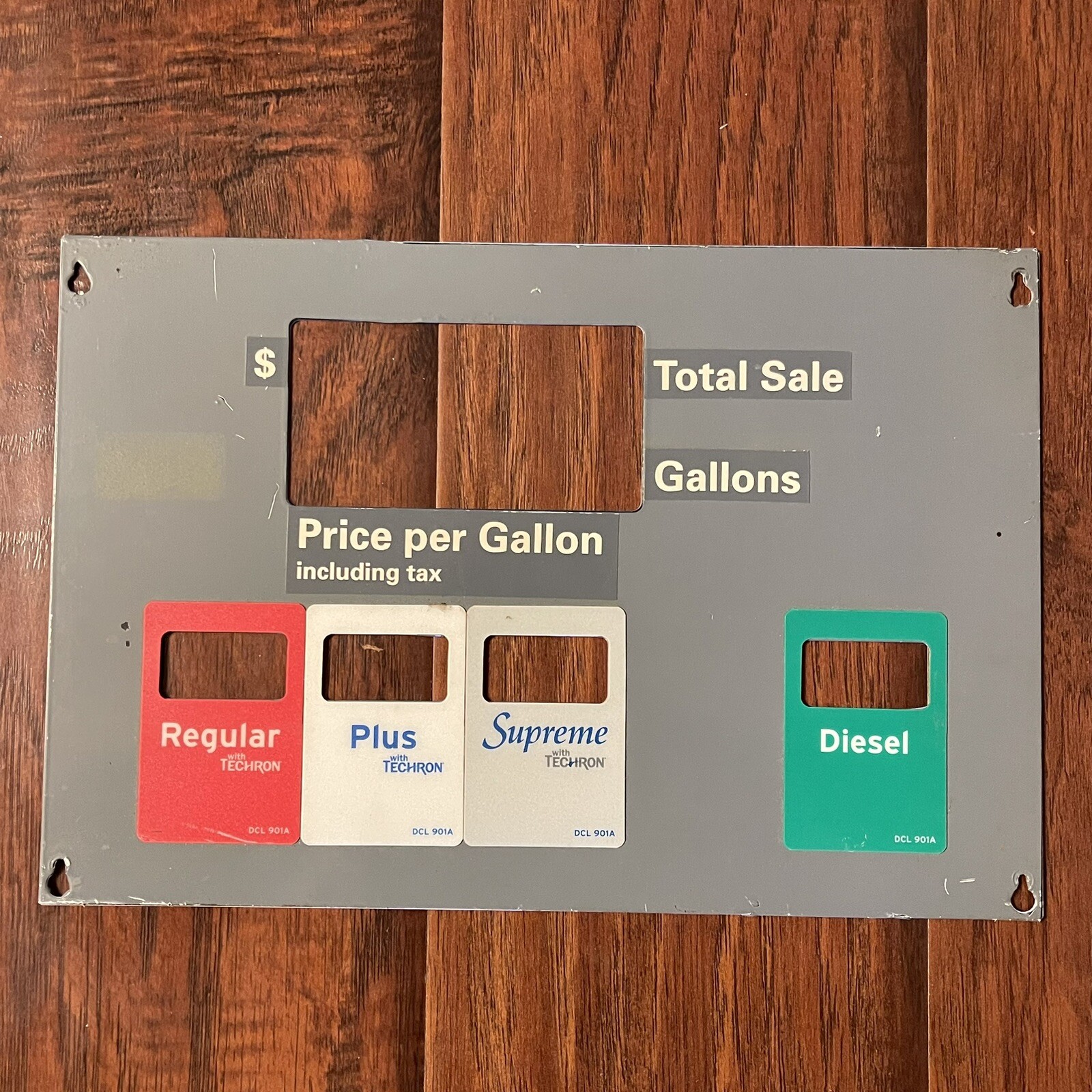 Piastra frontale pompa stazione di servizio Chevron prezzo regolare supremo vendita totale galloni