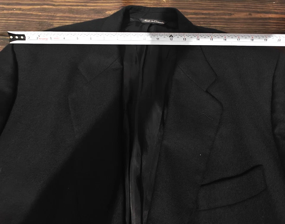 Saks Fifth Avenue Loro Piana 男式运动外套西装外套 100% 羊绒黑色 48R 码 — 第 4/4 张图片