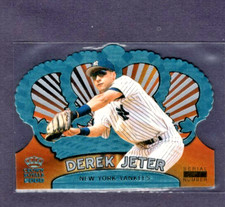 2000 PACIFIC CROWN ROYALE DIE-CUT PLATINUM BLUE BLANK SERIAL #95 DEREK JETER 1/1