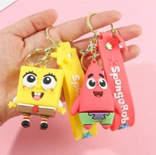 SpongeBob Keychain 3D PVC Backpack Accessoires Kawaii Ornaments Gifts for Friend