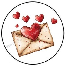 ENVELOPE OF HEARTS VALENTINES DAY ENVELOPE SEALS LABELS STICKERS PARTY FAVORS