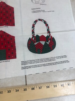 Cranston Christmas Tree Basket Cut N Sew Fabric Panel Cotton