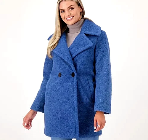 Boucle coat cheap blue