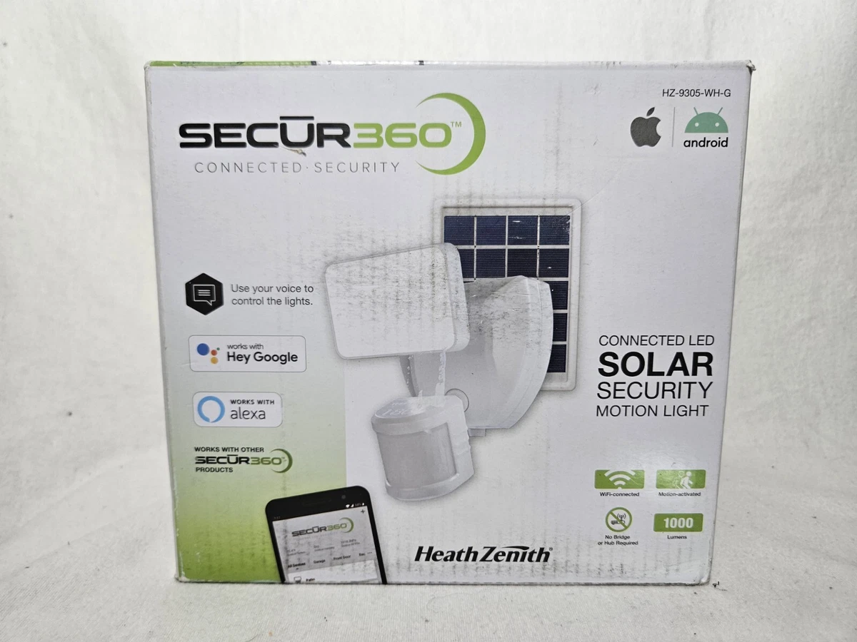 HeathZenith Secur360 App Connected Solar LED Security Light Brand New