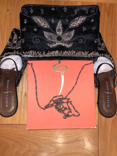 Black Rebeca Sanver Matching Shoes & Handbag size 39 - Picture 2 of 10
