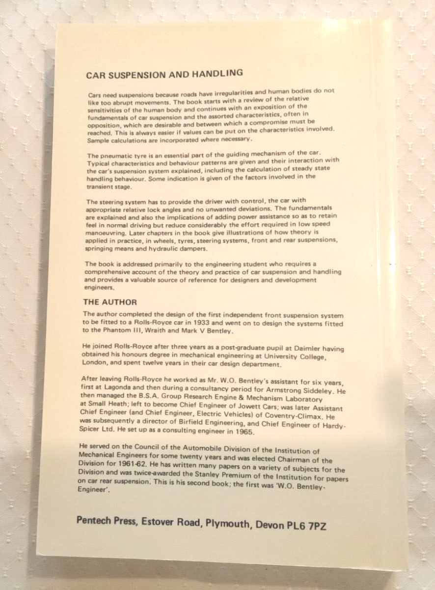 Car Suspension and Handling by D. Bastow (1980, Paperback, Illustrated