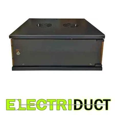 4U E-Pro Series Wall Mount Cabinet Rack Enclosure - Black - Electriduct