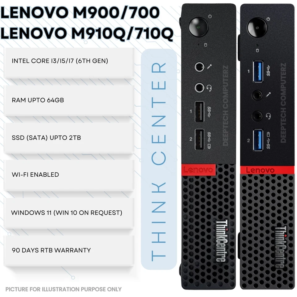 Lenovo M900 Tiny Intel Core i7 6700 32GB DDR4 RAM 1TB SSD NVME Desktop PC Wi-Fi. - Image 2 of 4