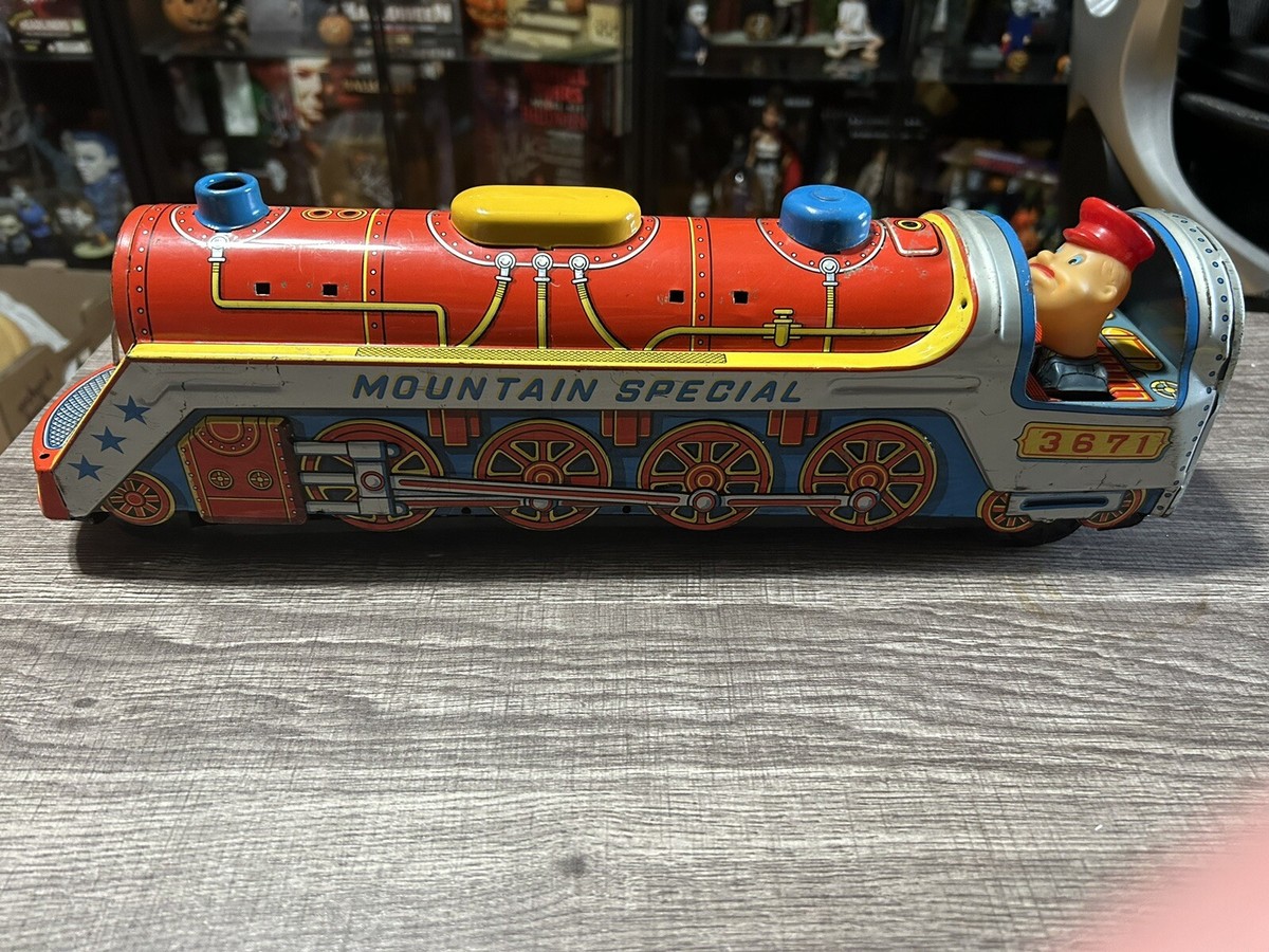 電車プレート昭和レトロ Vintage 1960's Mountain Special 3671 Tin Litho Toy Train
