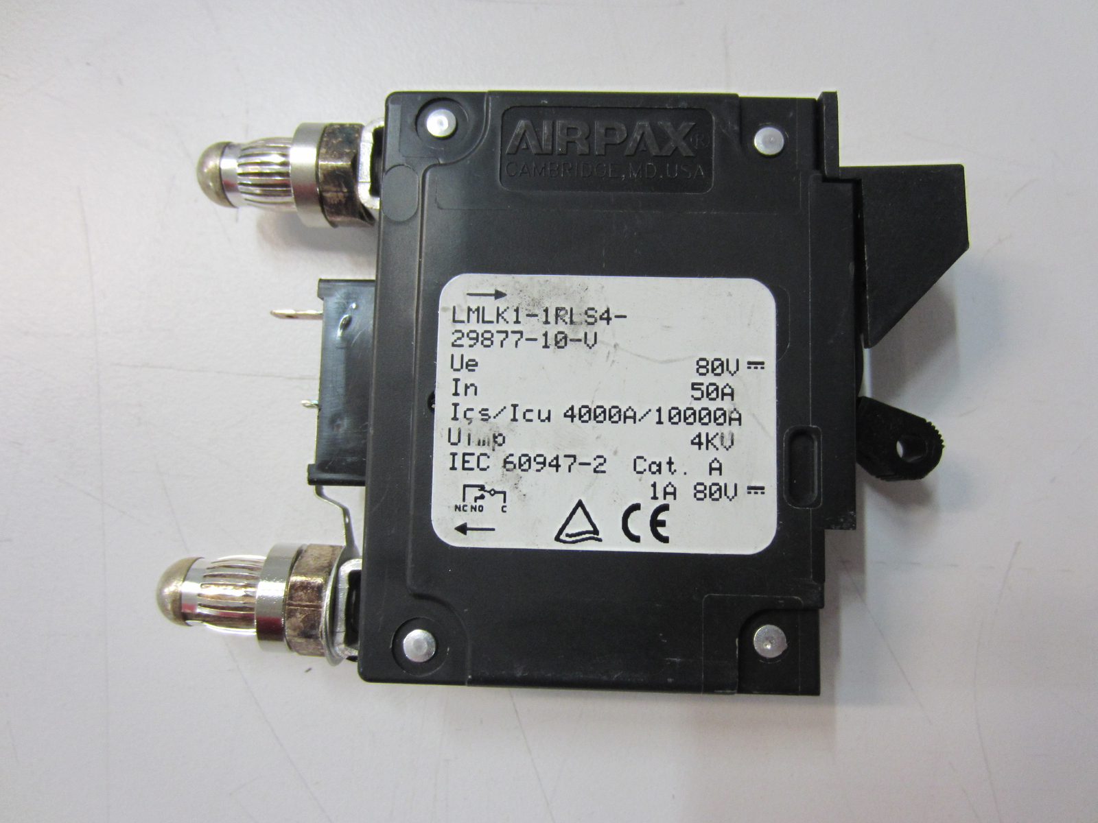 Eltek CBB050M 50 Amp Circuit Breaker - Mid-Trip, White Handle, LMLK1-1RS5-32846-50-V