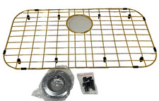 Gold Stainless Steel Rear Drain Sink Protector for Kitchen Sink 26 X 14