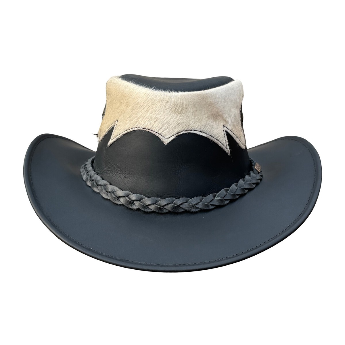 Lesa Collection Marree Tri Leather Cowboy Hat With Genuine Cow