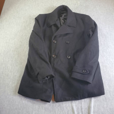 Liz Claiborne Jacket Womens Large Black Wool Blend Double Breasted Coat
