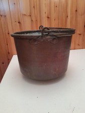 ANTICO PAIOLO BOLOGNESE IN RAME STAGNATO ATTACCHI FATTI A MANO DEL 1900 D32X25H