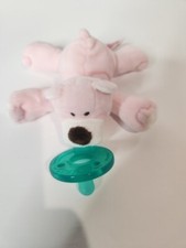 WubbaNub Baby Pink Stuffed Bear Pacifier Holder Security Animal Infant Binky