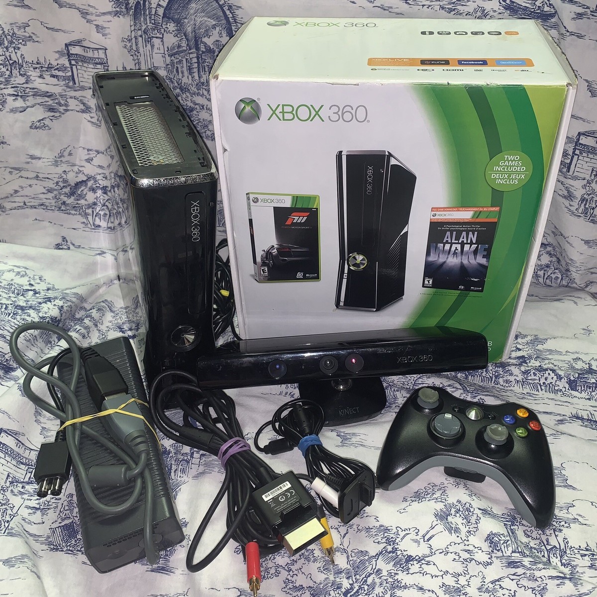 Xbox 360 Console | No HDD | In Box | With Kinect and Cords | Not