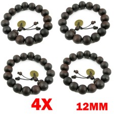 4X 12MM Wooden Men's Buddha Buddhist Prayer Beads Tibet For Mala Bracelet HOT