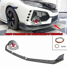 Fits 17-21 Honda Civic Type-R FK8 Only MU-Style Front Bumper Lip (Carbon Fiber)