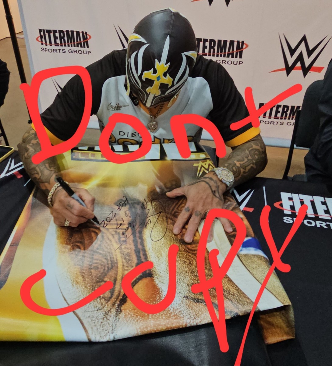 WWE WrestleMania 39 Rey Mysterio Autograph Inscribed H.OF
