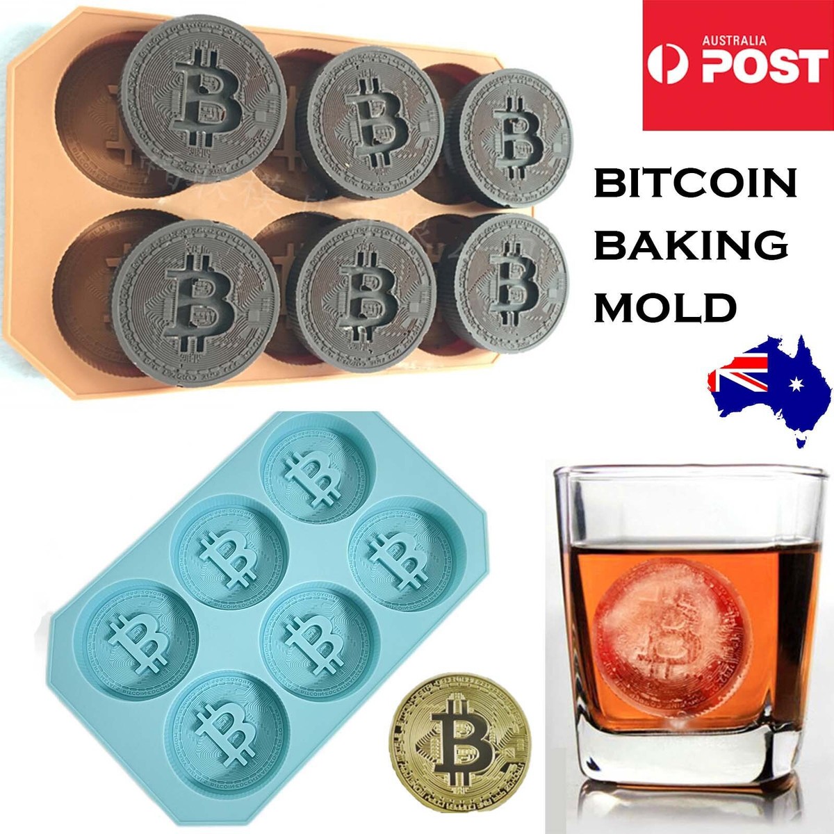 Silicone Bitcoin Chocolate Mold Jelly Ice Block Tray Mould Baking Cookie  Biscuit | eBay Australia