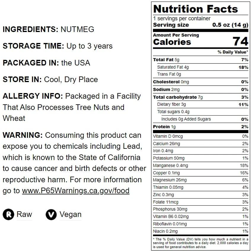 Nuez moscada entera — especia aromática, pura, vegana, a granel. Cálido — por Food to Live Foto 2 de 4