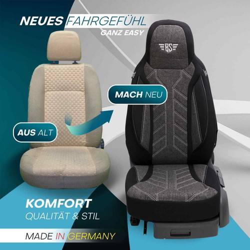 Fundas de asiento de autocaravana piloto adecuadas para Weinsberg CaraCompact (negro antracita) - Imagen 6 de 13