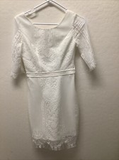 Tea and Cup Lace Ivory Sheath Dress Size S