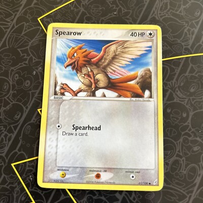 2006 Pokemon Non Holo Spearow 61/100 ex Crystal Guardians Free