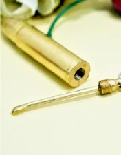 Big SECRET HOLLOW BULLET SPOON GUN Pendant 925 Sterling Silver 24" Necklace Men