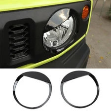 2× Black ABS Front Angry Bird Headlight Lamp Cover Trim For Suzuki Jimny 2/4Door